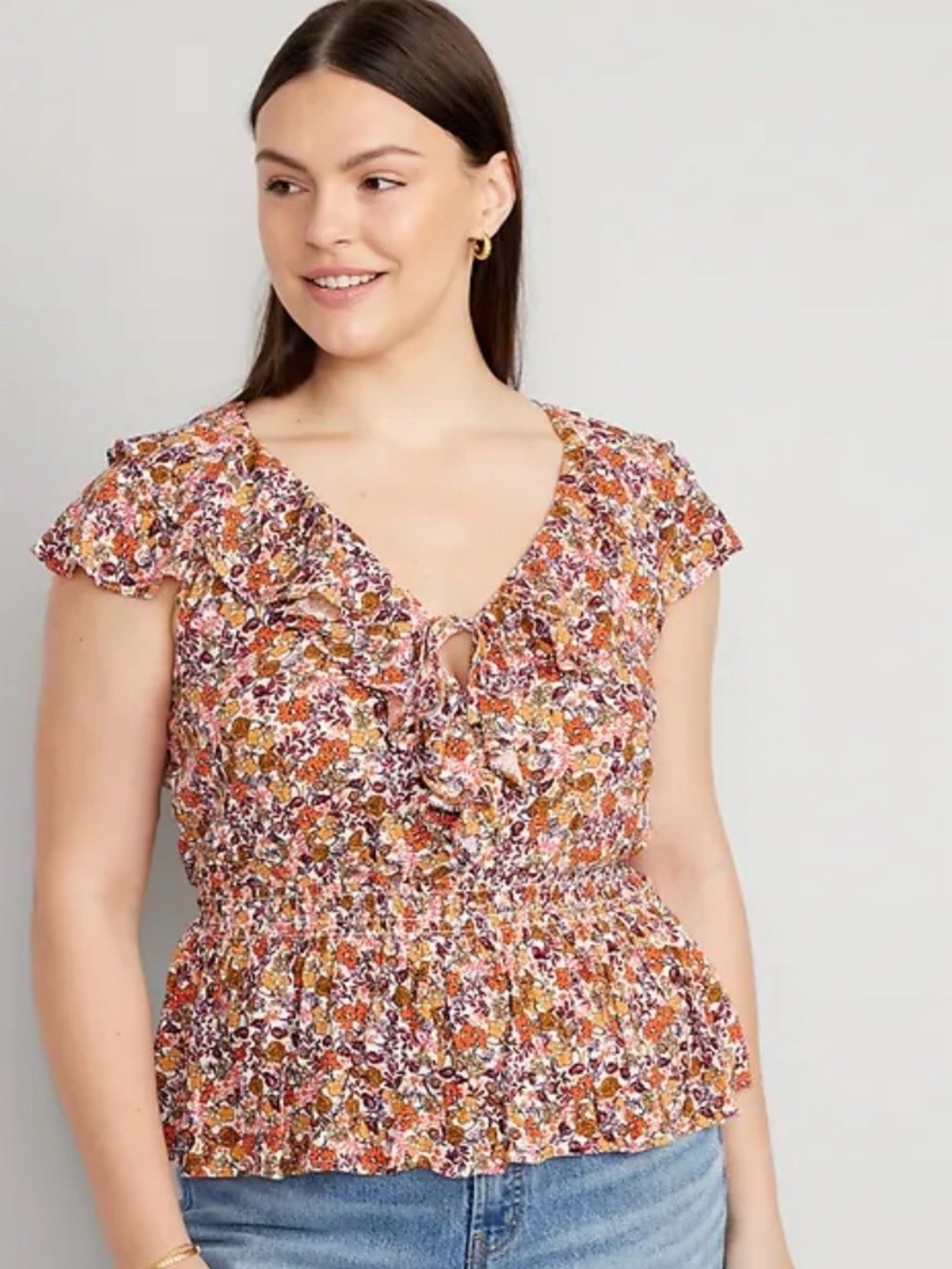 Old Navy Waist-Defined Ruffled Top Size XXL